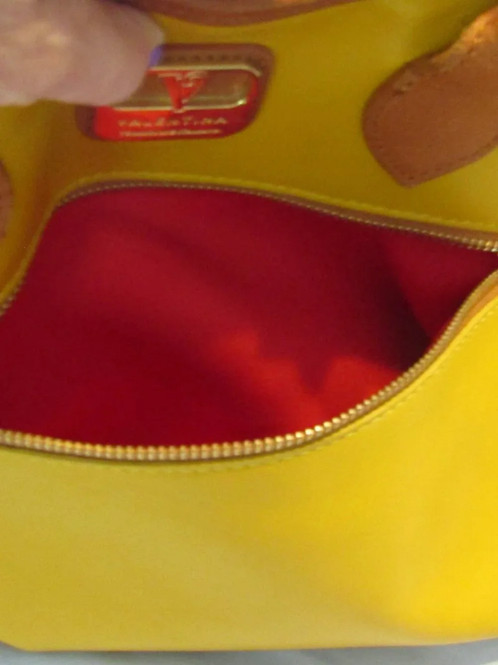 Y2K Era Vintage MUSTARD YELLOW 2-Tone TOTE BAG PURSE VALENTINA ITALIAN LEATHER